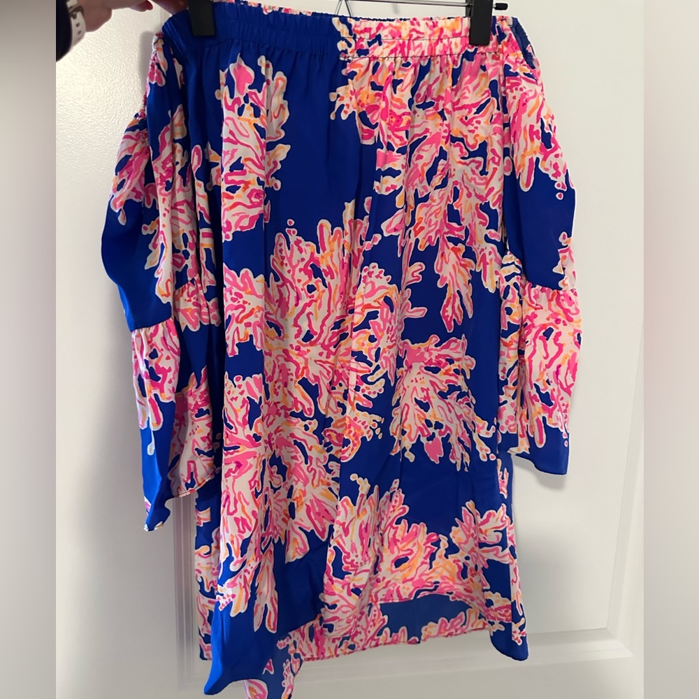 Lilly Pulitzer Strapless Dress in Blue and Pink